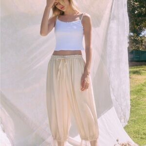 Odd Relaxed Bloomer Pants Ecru Size S NWT in Package
